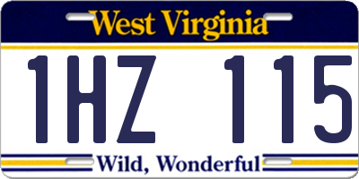 WV license plate 1HZ115