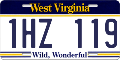 WV license plate 1HZ119