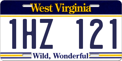 WV license plate 1HZ121