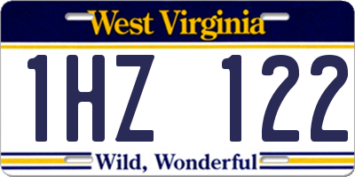 WV license plate 1HZ122