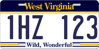 WV license plate 1HZ123