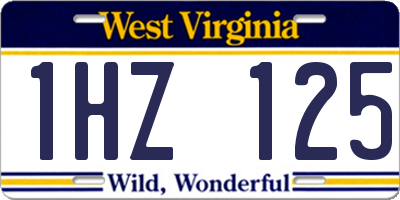 WV license plate 1HZ125
