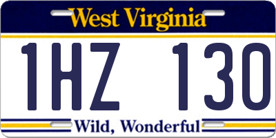 WV license plate 1HZ130