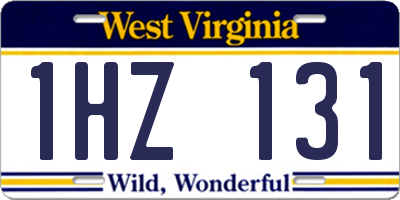 WV license plate 1HZ131