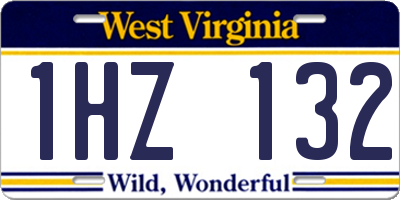 WV license plate 1HZ132