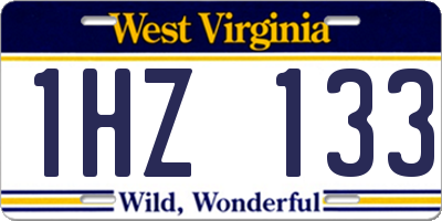 WV license plate 1HZ133