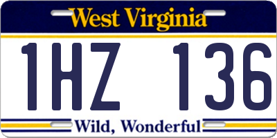 WV license plate 1HZ136