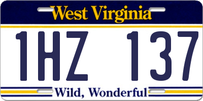 WV license plate 1HZ137