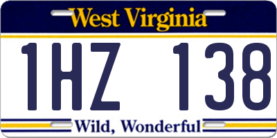 WV license plate 1HZ138