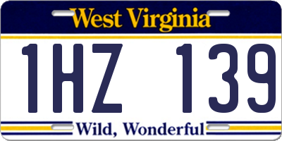 WV license plate 1HZ139