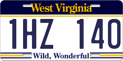 WV license plate 1HZ140