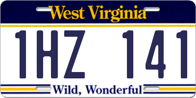 WV license plate 1HZ141