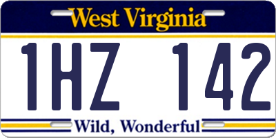 WV license plate 1HZ142