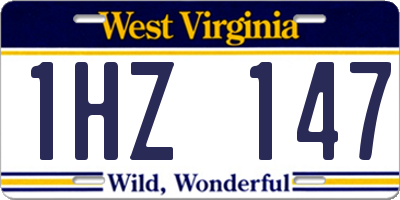 WV license plate 1HZ147
