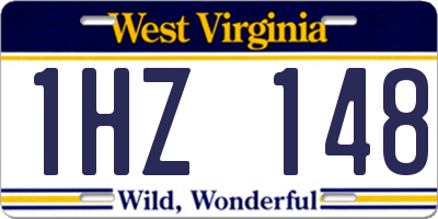 WV license plate 1HZ148