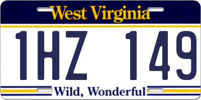 WV license plate 1HZ149