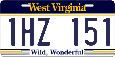 WV license plate 1HZ151