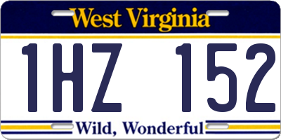 WV license plate 1HZ152