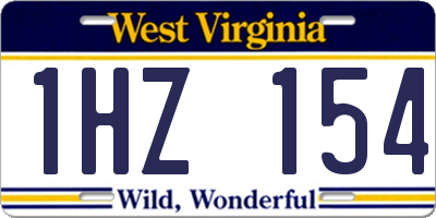 WV license plate 1HZ154