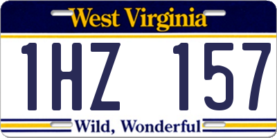 WV license plate 1HZ157