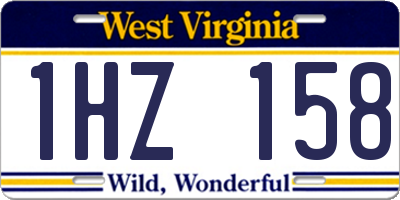 WV license plate 1HZ158