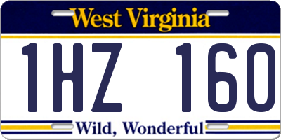WV license plate 1HZ160