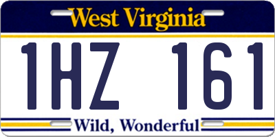 WV license plate 1HZ161