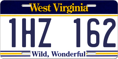 WV license plate 1HZ162