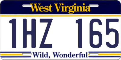 WV license plate 1HZ165