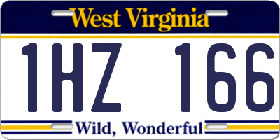 WV license plate 1HZ166