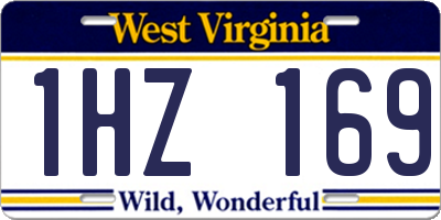 WV license plate 1HZ169