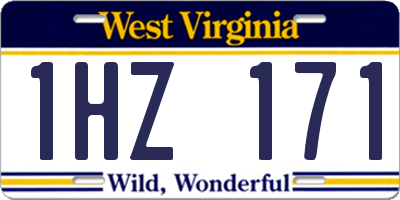 WV license plate 1HZ171