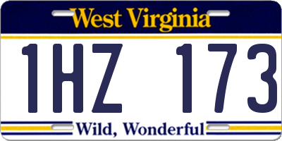 WV license plate 1HZ173