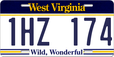 WV license plate 1HZ174