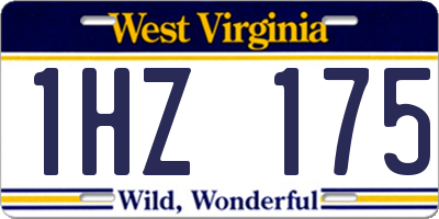 WV license plate 1HZ175