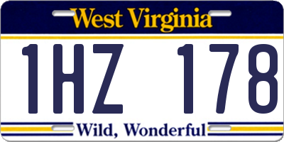 WV license plate 1HZ178