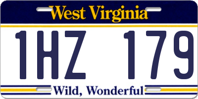 WV license plate 1HZ179