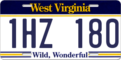 WV license plate 1HZ180