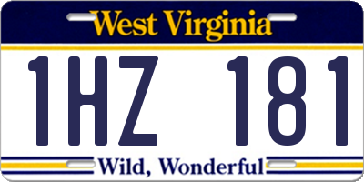 WV license plate 1HZ181