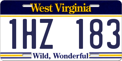WV license plate 1HZ183