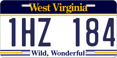 WV license plate 1HZ184