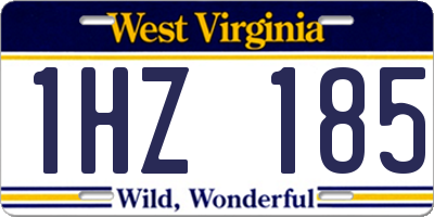 WV license plate 1HZ185
