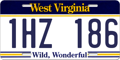 WV license plate 1HZ186