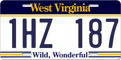 WV license plate 1HZ187