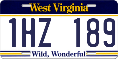 WV license plate 1HZ189