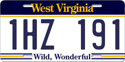 WV license plate 1HZ191