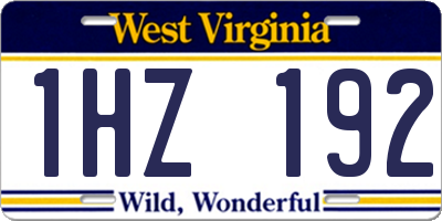 WV license plate 1HZ192
