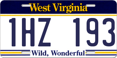 WV license plate 1HZ193