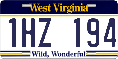 WV license plate 1HZ194