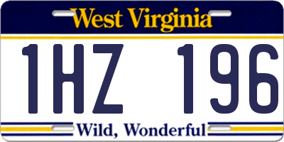 WV license plate 1HZ196